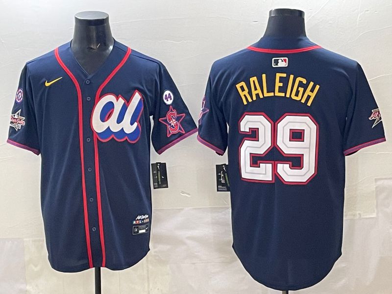 Men 2025 Seattle Mariners #29 Raleigh dark Blue All star Nike MLB Jersey style 03